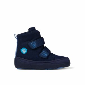 AFFENZAHN COMFY WALK WOOL MIDBOOT BEAR Blue | Dětské zimní zateplené barefoot boty - 21