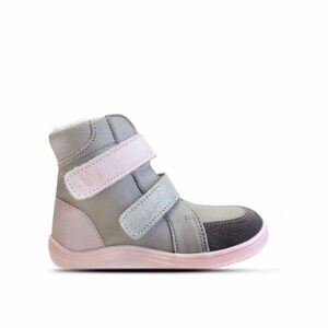 BABY BARE FEBO WINTER Grey Pink Asfaltico | Dětské zimní zateplené barefoot boty - 22