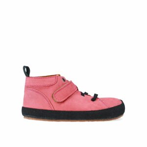 PEGRES CELOROČKY NUBUK BF32 Pink | Dětské celoroční barefoot boty - 25