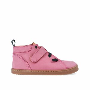 PEGRES CELOROČKY NUBUK BF52 Pink | Dětské celoroční barefoot boty - 25