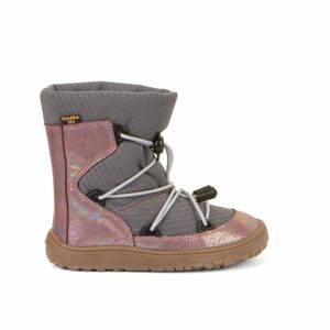 FRODDO TEX TRACK WOOL Pink Shine | Dětské zimní zateplené barefoot boty - 27