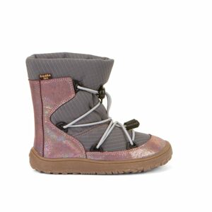 FRODDO TEX TRACK WOOL Pink Shine | Dětské zimní zateplené barefoot boty - 34