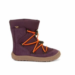 FRODDO TEX TRACK WOOL Purple | Dětské zimní zateplené barefoot boty - 25