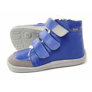BEDA ZIMNÍ VYŠŠÍ MATT Blue | Dětské zimní zateplené barefoot boty - 25
