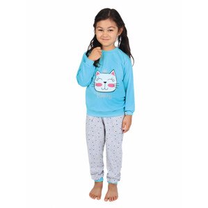 Dětské dlouhé pyžamo PRINCEZNA tyrkysové - P PRINCEZNA 1 BASS 110-116