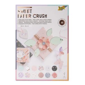 Sada papírů s kovovými a glitrovými efekty Sweet paper crush 12 listů A4 165g/m² - 3 sady