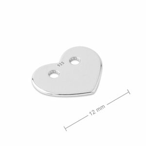 Stříbrný spojovací díl srdce 12mm č.755 - 1 ks