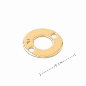 Stříbrný spojovací díl kroužek 10mm pozlacený 24K zlatem č.769 - 1 ks