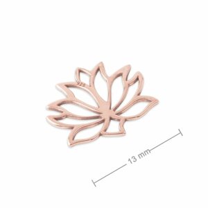 Stříbrný spojovací díl lotus 13mm pozlacený 18K růžovým zlatem č.803 - 1 ks