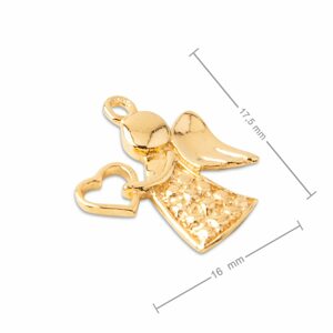Stříbrný přívěsek anděl pozlacený 24K zlatem č.848 - 1 ks