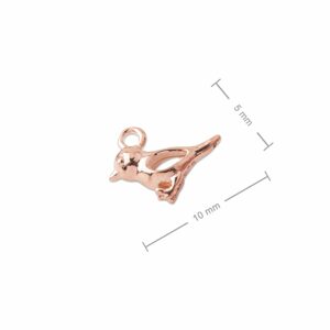 Stříbrný přívěsek vrabec pozlacený 18K růžovým zlatem č.880 - 1 ks