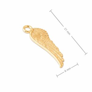 Stříbrný přívěsek andělské křídlo pozlacený 24K zlatem č.890 - 1 ks