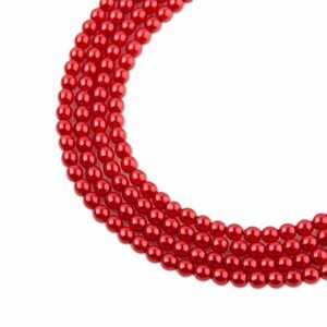 Voskové perle 3mm červené - 60 ks
