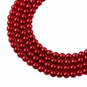 Voskové perle 4mm červené - 45 ks