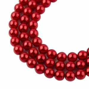 Voskové perle 6mm červené - 30 ks