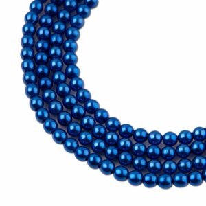 Voskové perle 4mm modré - 45 ks