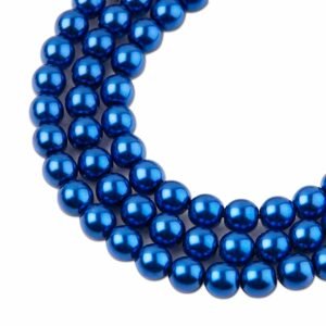 Voskové perle 6mm modré - 30 ks