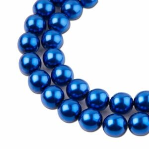 Voskové perle 8mm modré - 22 ks