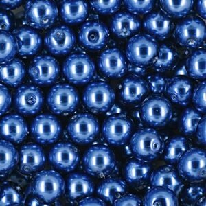 Voskové perle 10mm modré - 18 ks