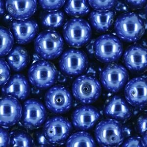 Voskové perle 12mm modré - 15 ks