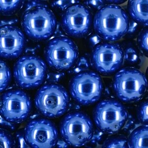 Voskové perle 14mm modré - 13 ks