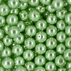 Voskové perle 10mm světle zelené - 18 ks