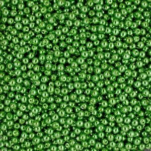 Voskové perle 3mm zelené - 60 ks