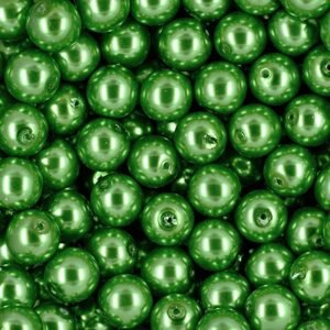 Voskové perle 10mm zelené - 18 ks
