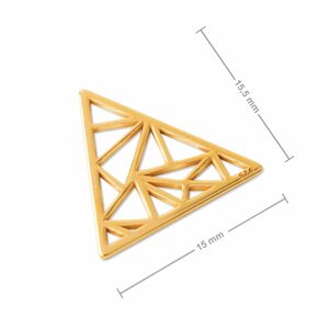 Stříbrný přívěsek origami trojúhelník pozlacený 24K zlatem č.952 - 1 ks