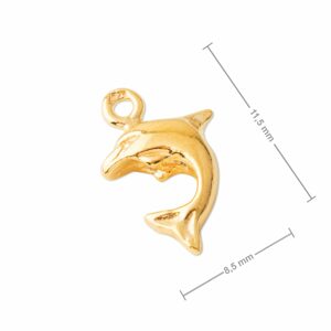 Stříbrný přívěsek delfín pozlacený 24K zlatem č.958 - 1 ks