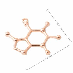 Stříbrný přívěsek chemický vzorec kofein pozlacený 18K růžovým zlatem č.974 - 1 ks