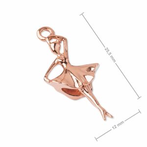 Stříbrný přívěsek baletka pozlacený 18K růžovým zlatem č.1010 - 1 ks