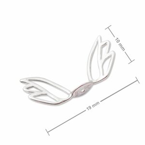Amoracast korálek andělská křídla 19x10mm stříbrný - 1 ks