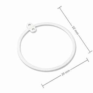Amoracast náušnicové ramínko kruh 22x20mm stříbrné - 1 ks