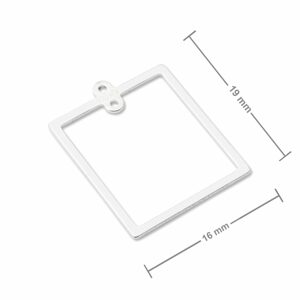 Amoracast náušnicové ramínko čtverec s dvěma ověsy 19x16mm stříbrné - 1 ks