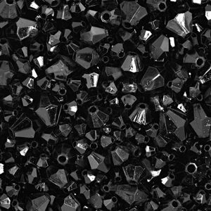 Broušené akrylové korálky 4-8mm černé - 50 g