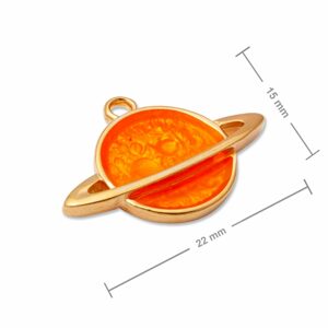 Manumi přívěsek oranžová planeta 22x15mm pozlacený - 1 ks