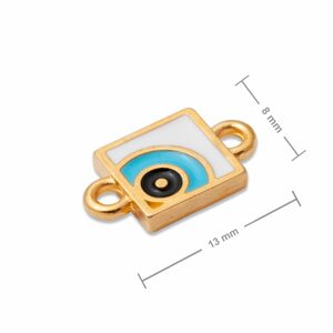 Manumi spojovací díl oko ve čtvercovém rámečku 13x8mm pozlacený - 1 ks