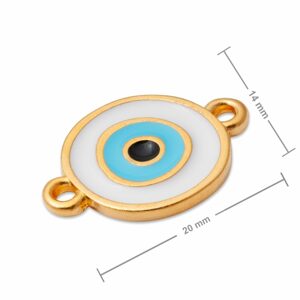 Manumi spojovací díl oko v kulatém rámečku 20x14mm pozlacený - 1 ks