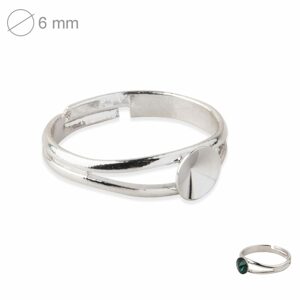 Rivoli prsten jednoduchý 6mm rhodium - 1 ks
