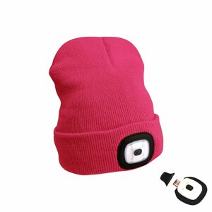 Extol Růžová čepice s čelovkou 45lm na USB nabíjení - 1 ks