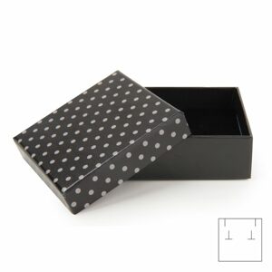 Dárková krabička na šperk černá s puntíky 66x66x25 - 1 ks
