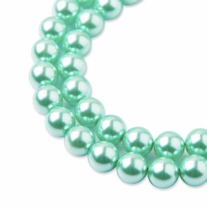 Voskové perle 8mm Mint green - 22 ks