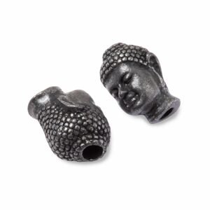 TierraCast korálek Buddha Bead černý - 1 ks