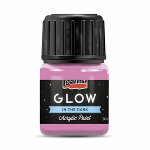 PENTART akrylová barva svítící ve tmě 30ml růžová - 1 ks