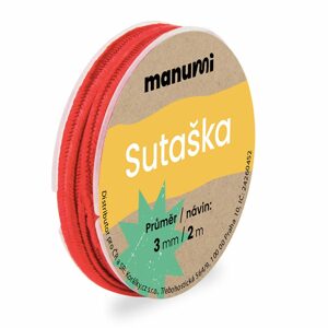 Manumi Sutaška 3mm/2m červená - 1 ks