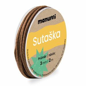 Manumi Sutaška 3mm/2m světle hnědá - 1 ks