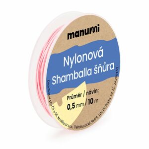 Manumi Nylonová šňůrka na Shamballa náramky 0,5mm/10m světle růžová č.2 - 1 ks