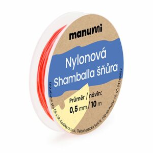 Manumi Nylonová šňůrka na Shamballa náramky 0,5mm/10m červená č.6 - 1 ks