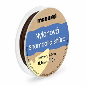 Manumi Nylonová šňůrka na Shamballa náramky 0,5mm/10m hnědá č.13 - 1 ks